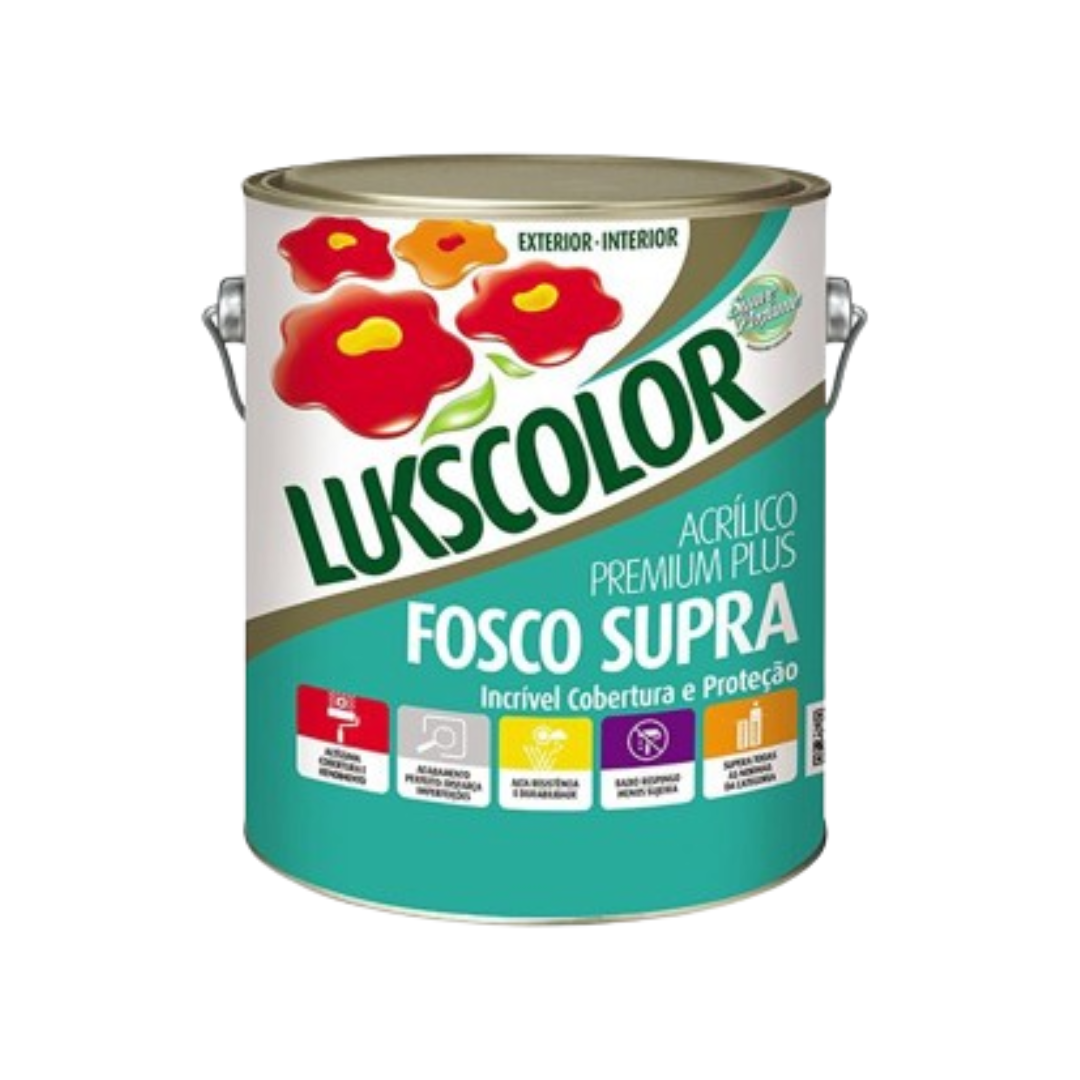 Tinta Acrílica Lukscolor Fosco Supra Acrílico Premium Plus